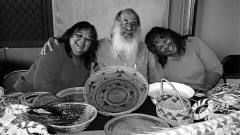 Malcolm Margolin with Basketweavers